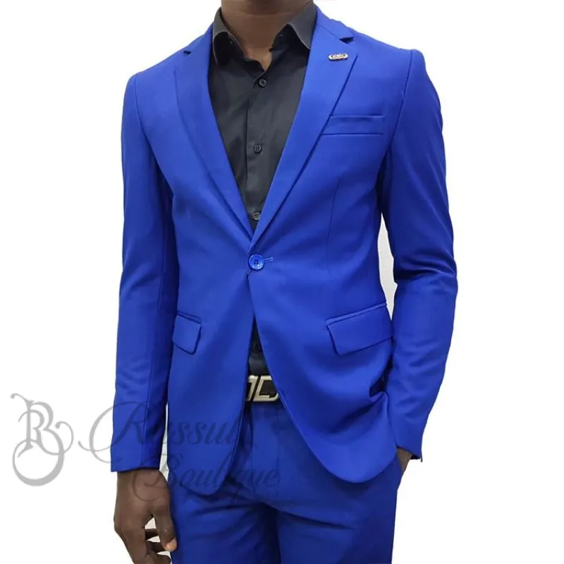 Men's Suit with Single Button |Royal Blue