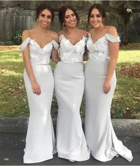 Mermaid Bridesmaid Dresses Off The Shoulder Straps, Bridesmaid Dress, Wedding Party Dress, Dresses For Wedding, NB0034