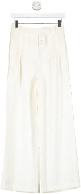 New Look Cream Viscose Twill Wide Leg Trousers UK 6