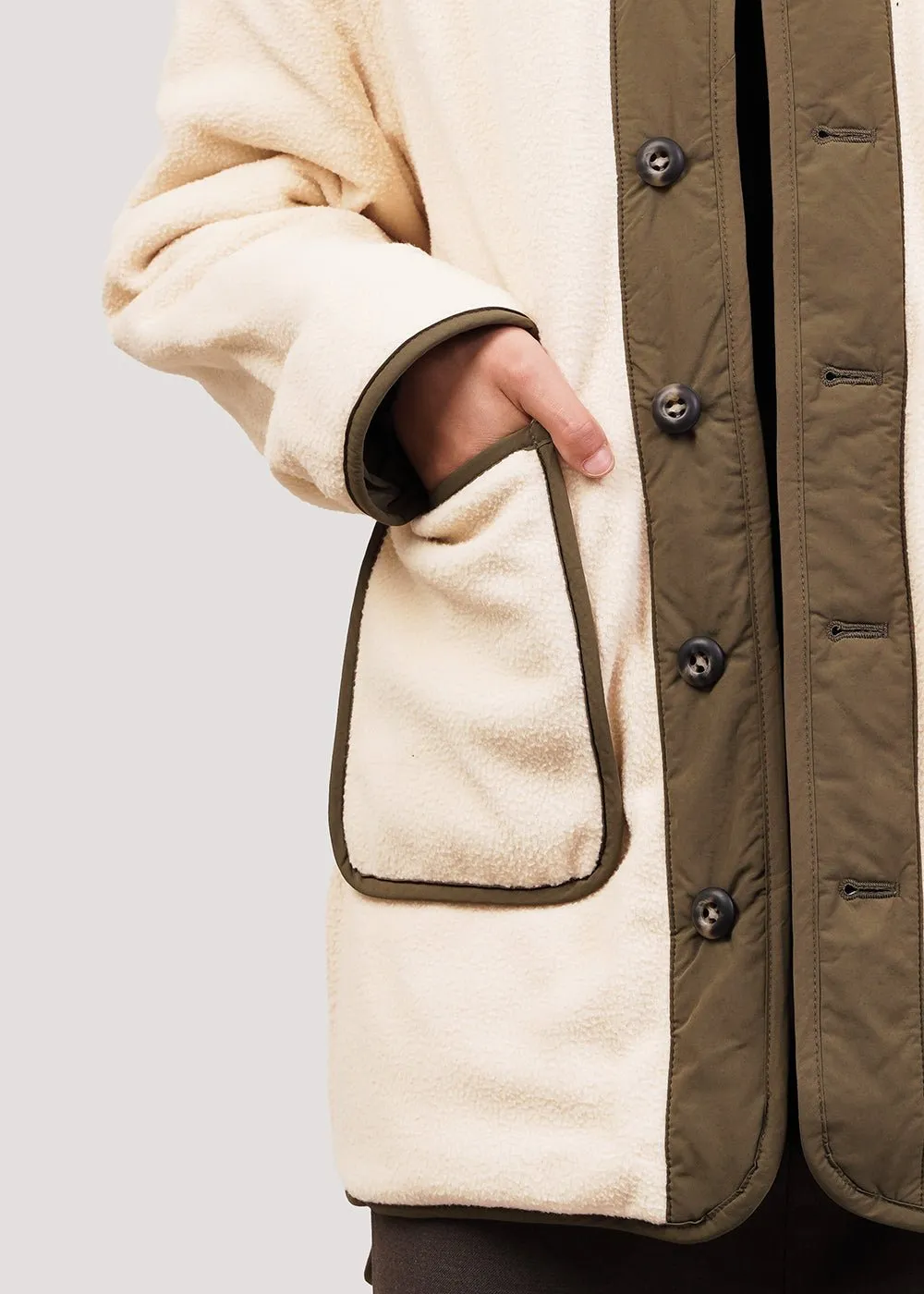 Olive/Cream Reversible Padded Jacket