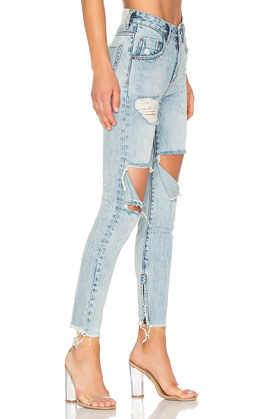 One Teaspoon Blue Hart High Waist Freebird Jeans