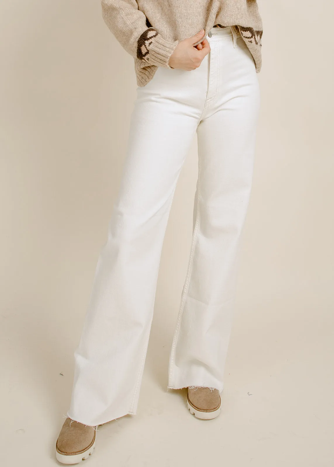 Penny High Rise Wide Leg Crop - Sand