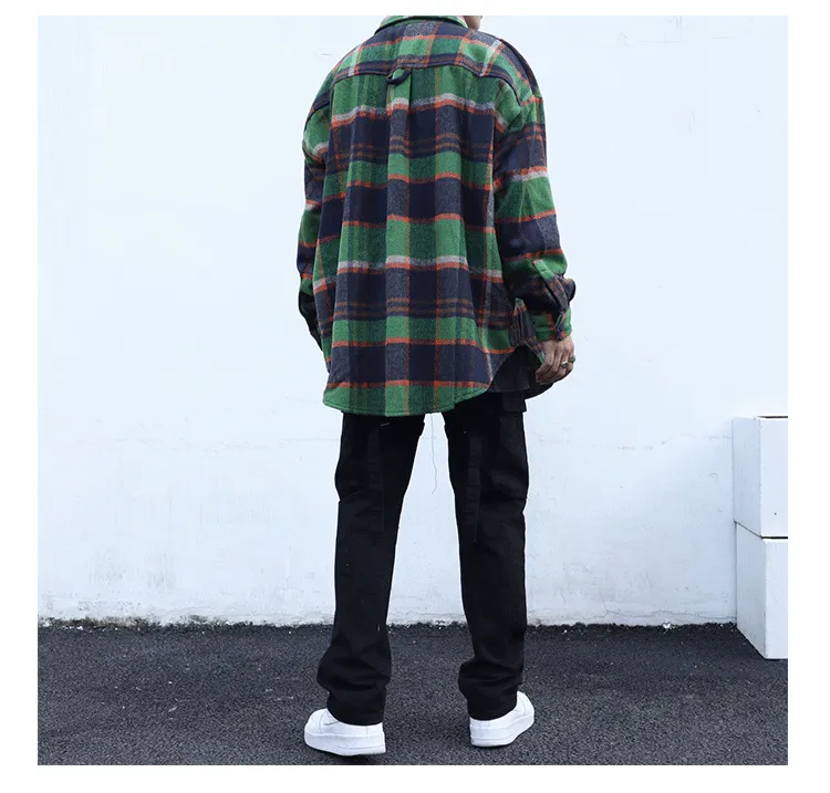 PLAID OVERSHIRT IN WOOLEN - GREEN