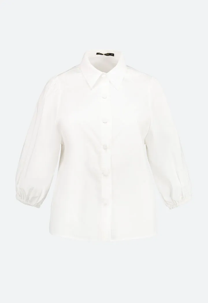 Poplin Puff Sleeve Shirt