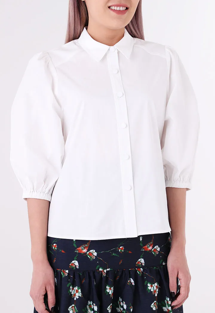 Poplin Puff Sleeve Shirt