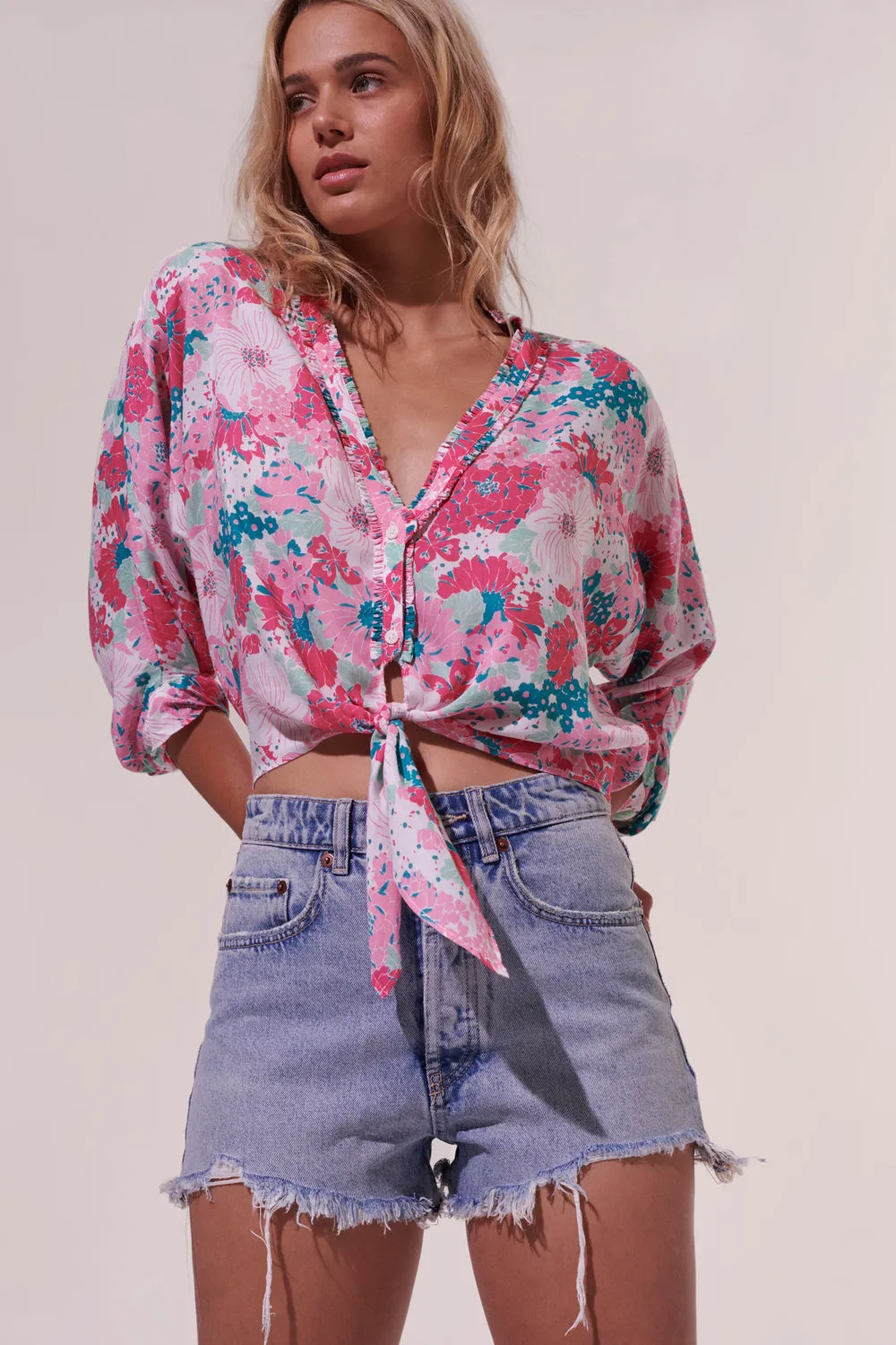 Poupette St. Barth - Shirt Azia - Pink Flower Mix