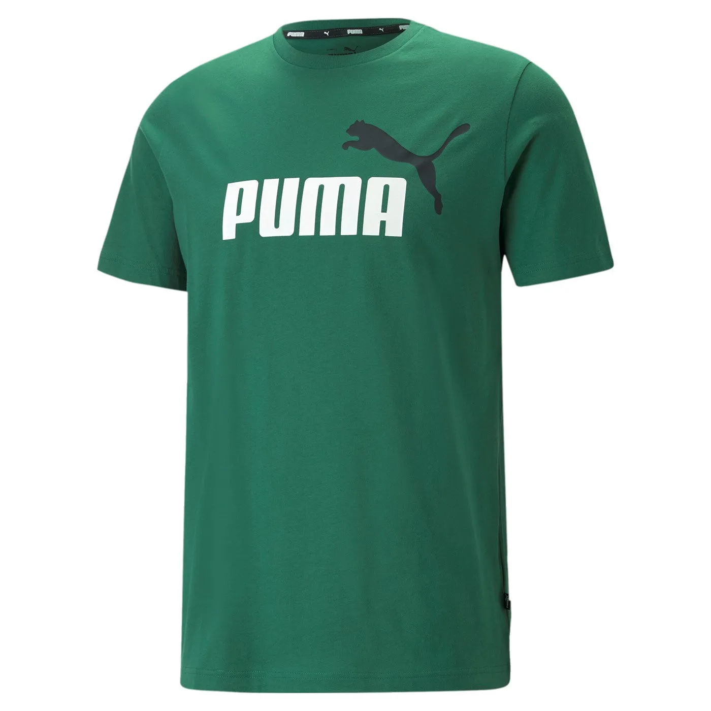 Puma men's short sleeve t-shirt ESS  2 large logo print 586759-37 green