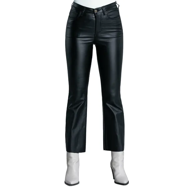 Relish 5-pocket STEEL casual trousers with high waist crop flares in black