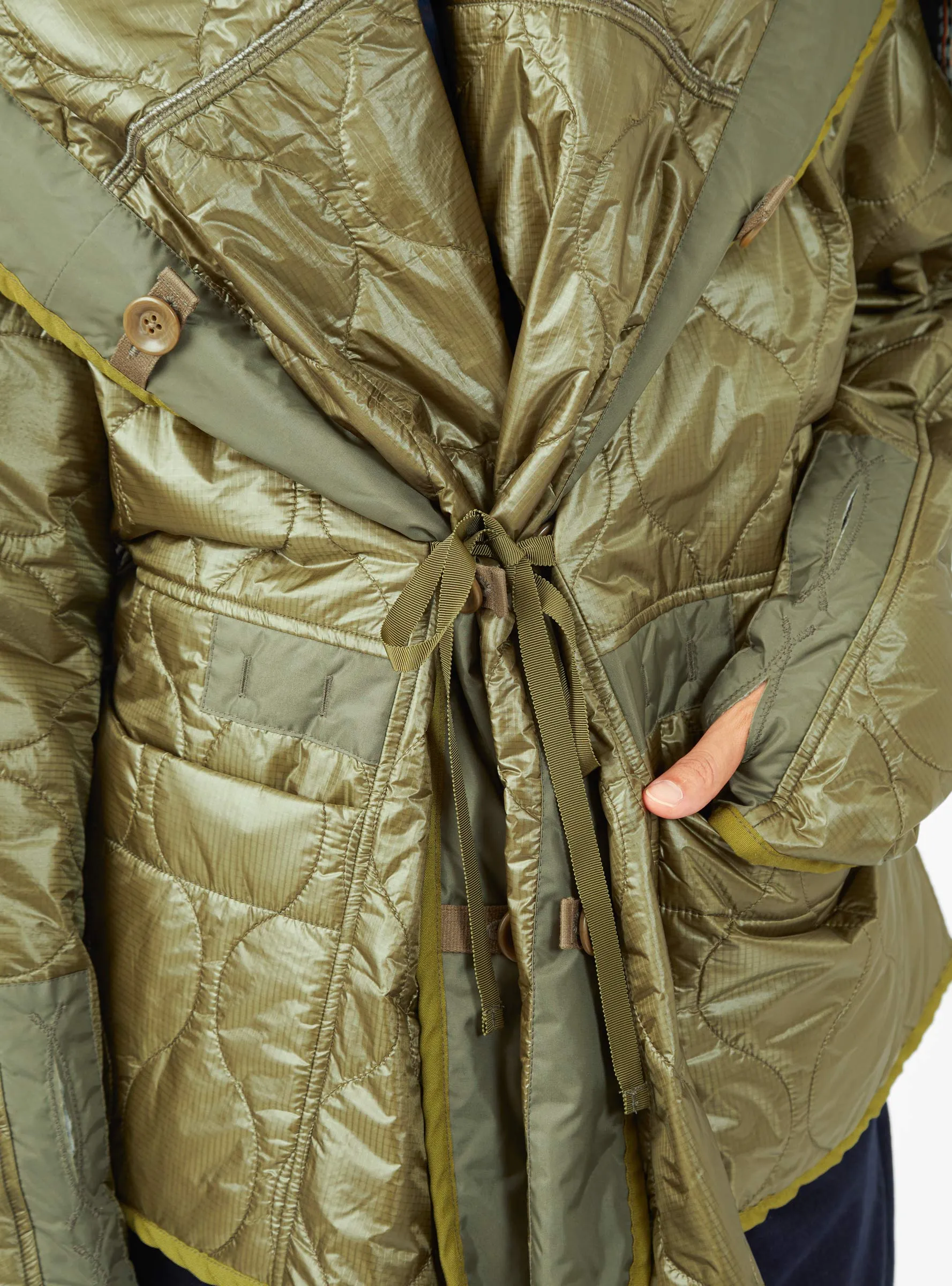 RING Quilted Coat Khaki Green