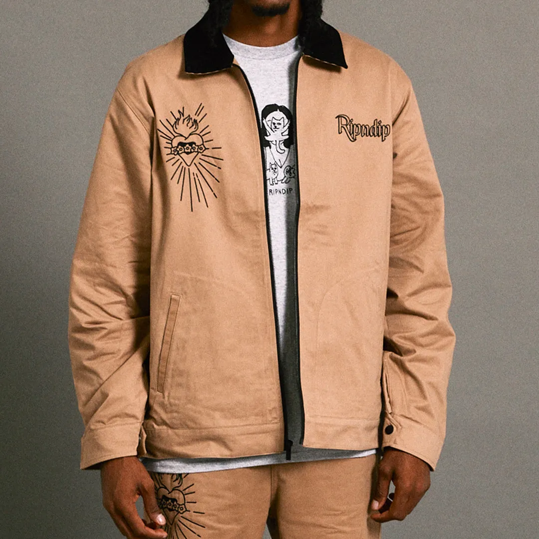 RIPNDIP MOTHER MARY WORK JACKET-TAN