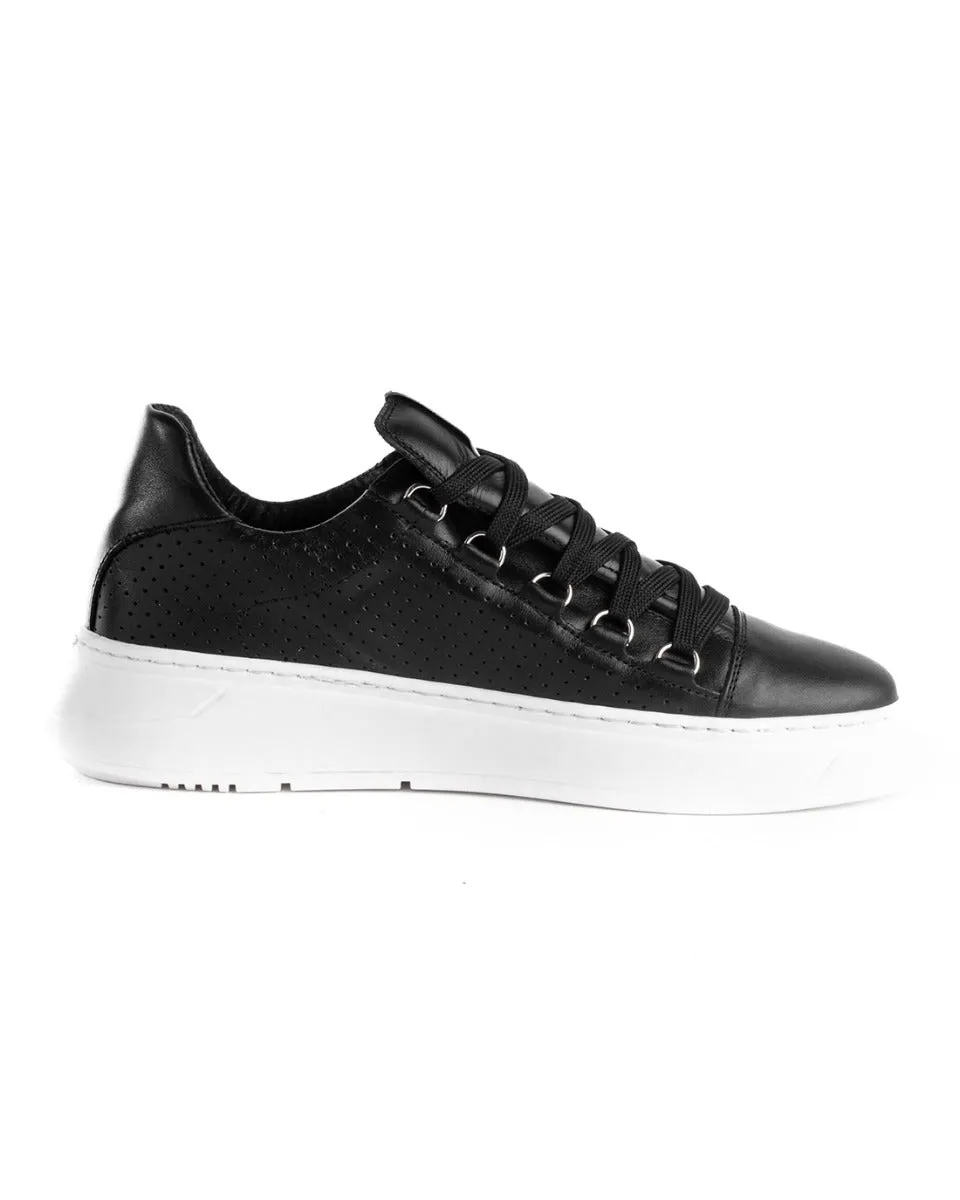 Scarpe Uomo Sneakers Nere Casual Basse Stringhe Lacci Casual Sportive GIOSAL-S1184A