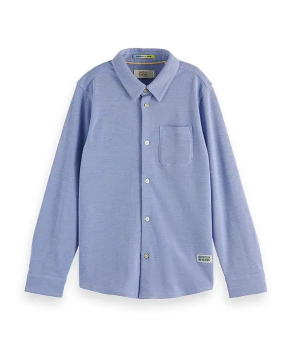 Scotch & Soda Boys Blue Pique Shirt_175315-0798