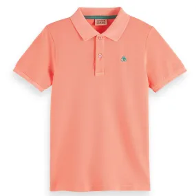 Scotch & Soda Boys Short Sleeve Pique Coral Polo_ 24170557