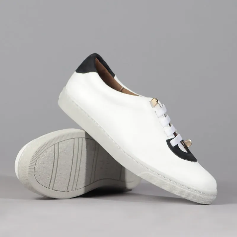 Sneaker with Removable Footbed in White -12187