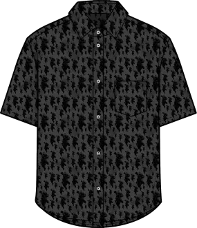 Street Fighter One Thousand Deaths Button-Up Shirt - Black - Stylish Graphic Tee for Fans