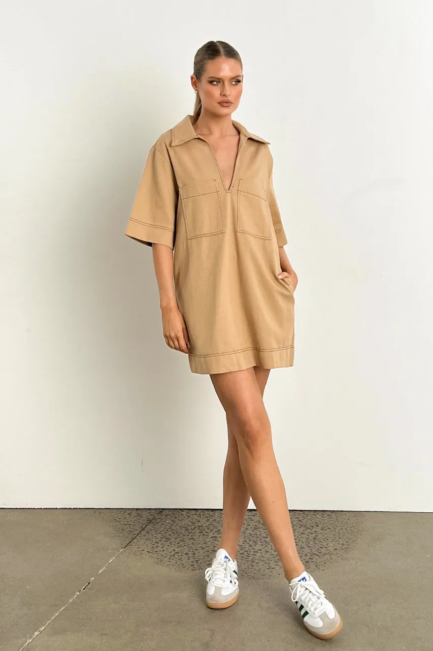 Tara Mini Dress | Camel