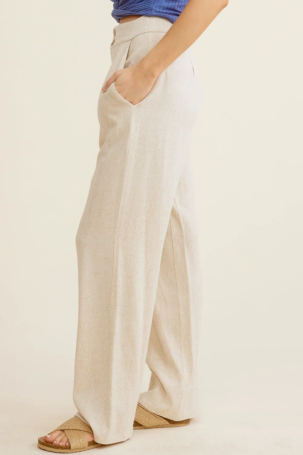 Taupe Linen Trouser