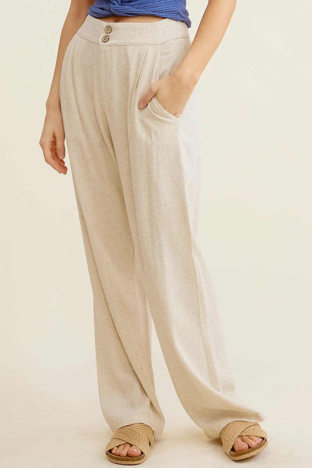 Taupe Linen Trouser