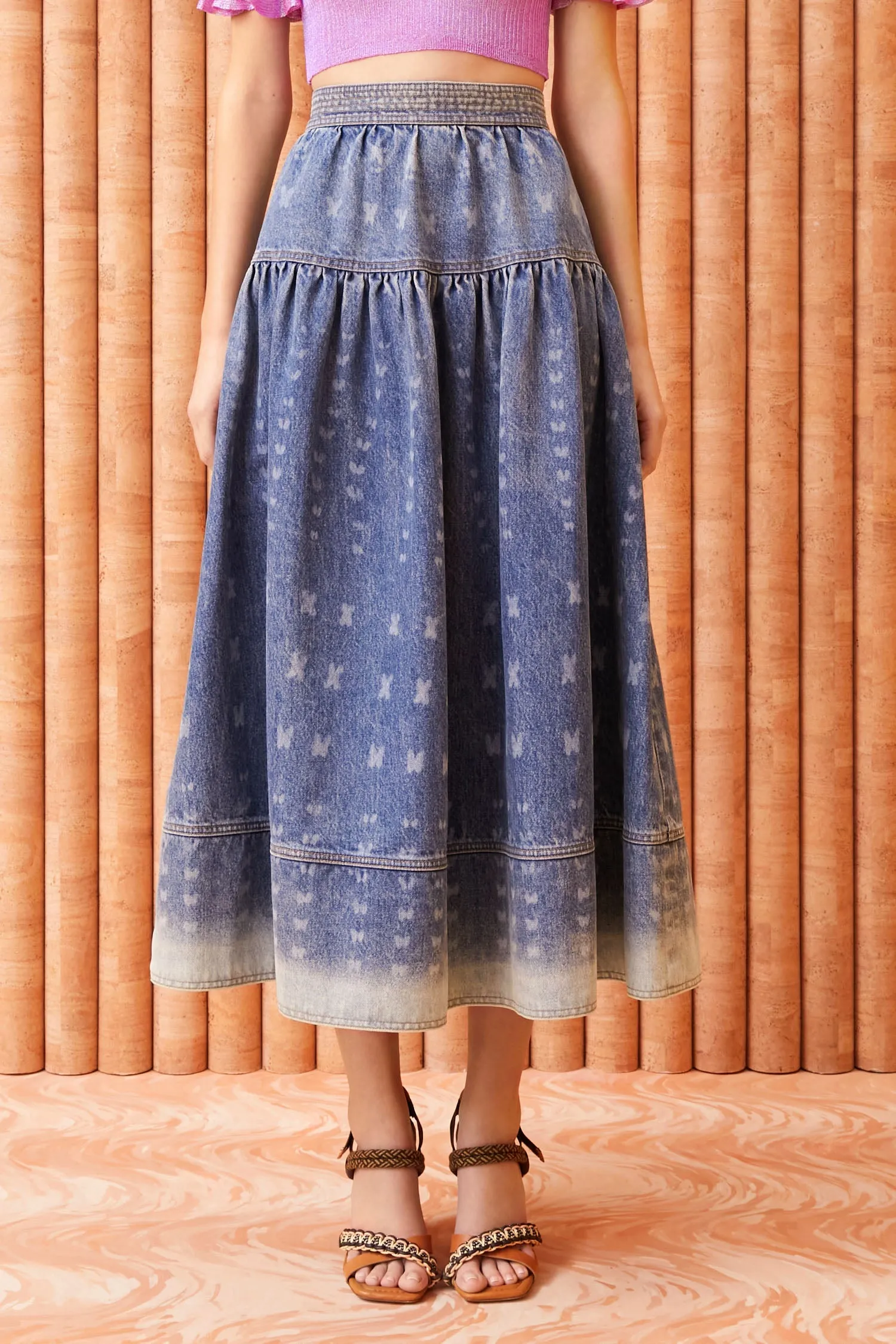 The Astrid Skirt - Etched Arashi Wash