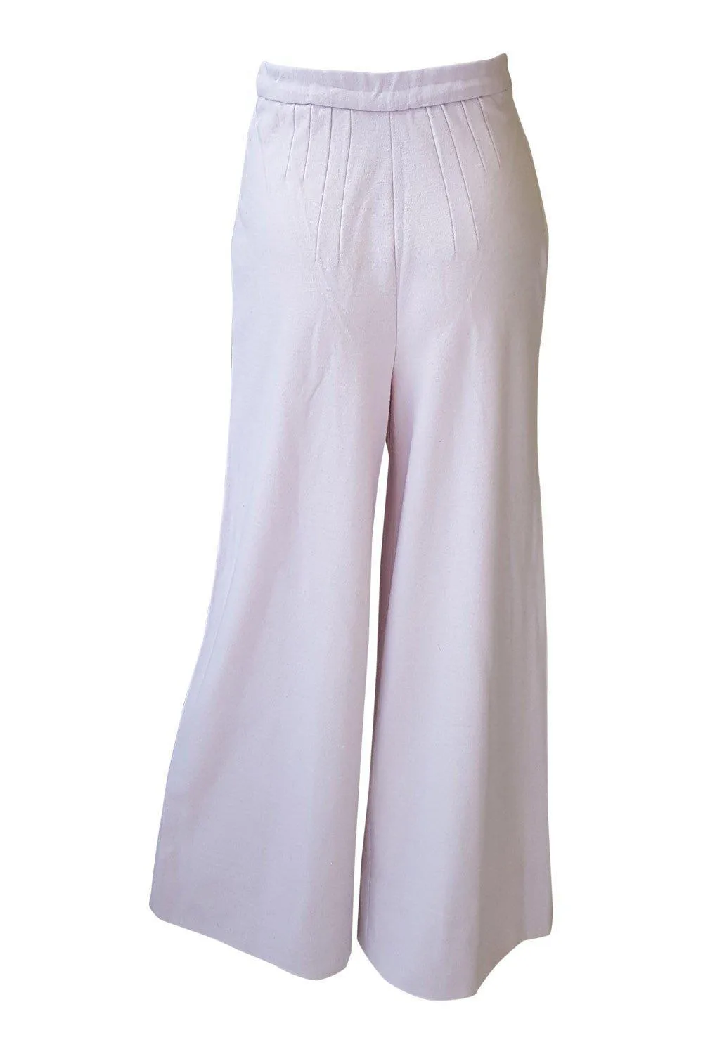 UNLABELLED Women's Vintage Pastel Purple Wide Leg High Waist Trousers (XS)