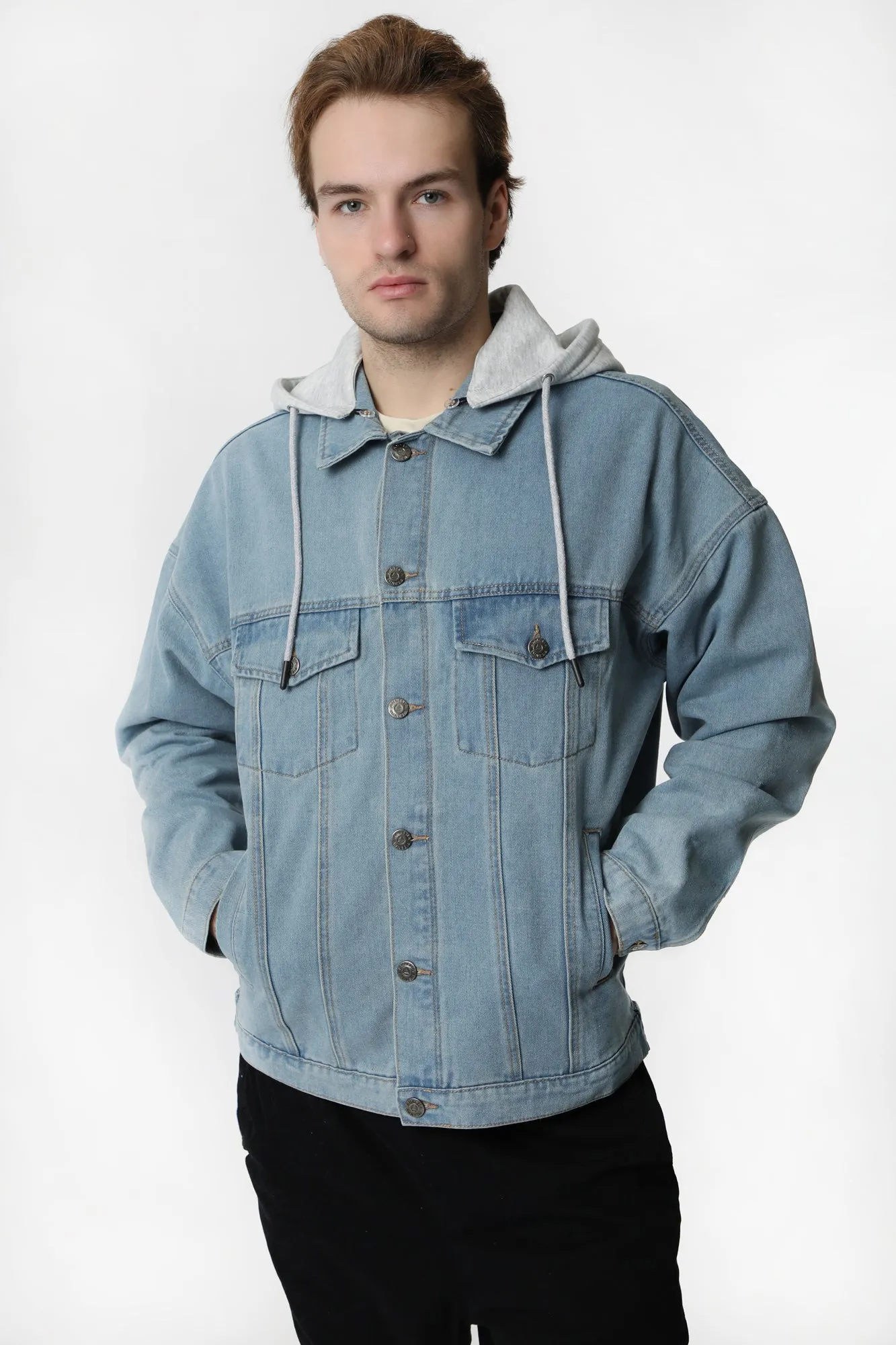 Veste en Denim Avec Capuche Amnesia Homme