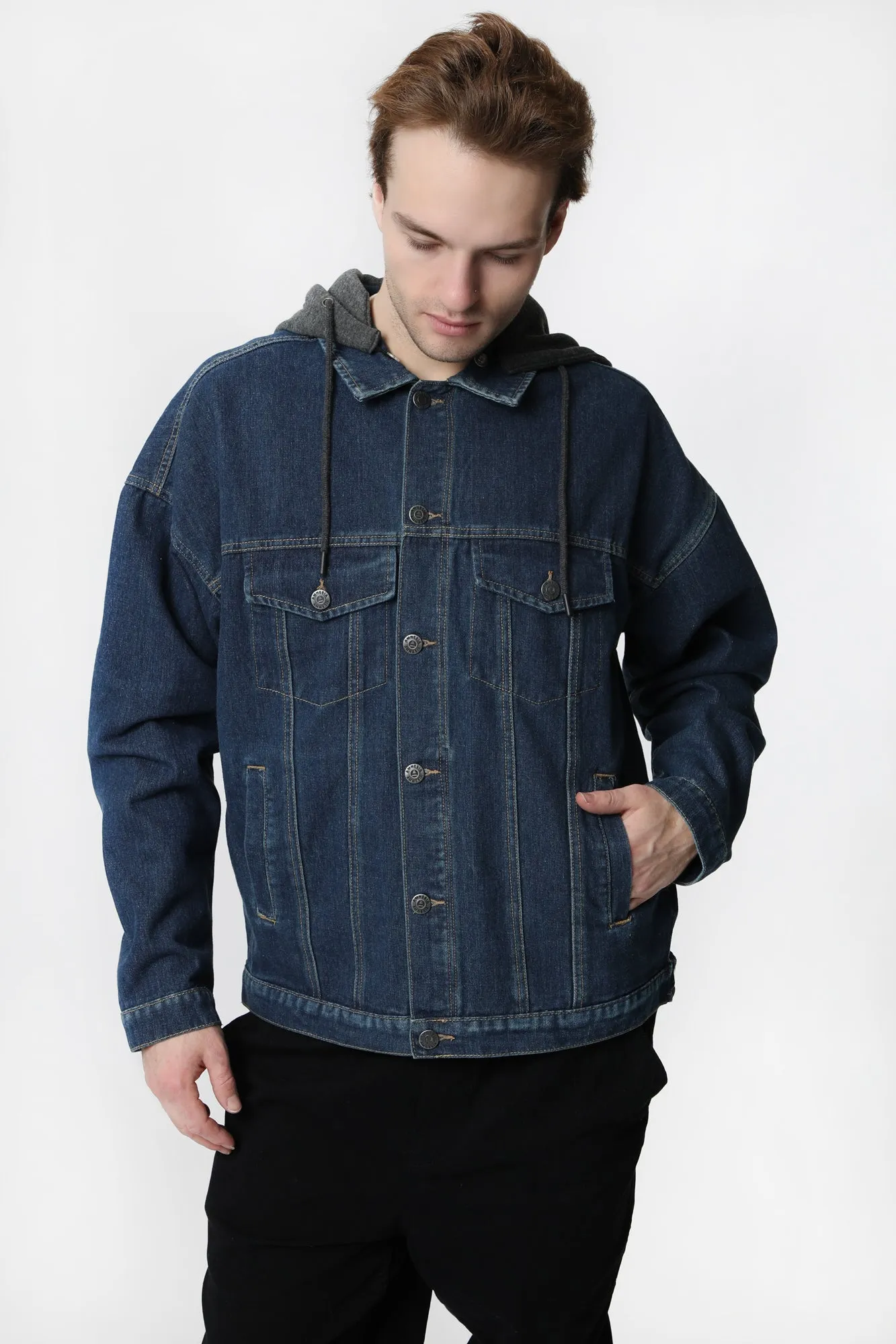 Veste en Denim Avec Capuche Amnesia Homme