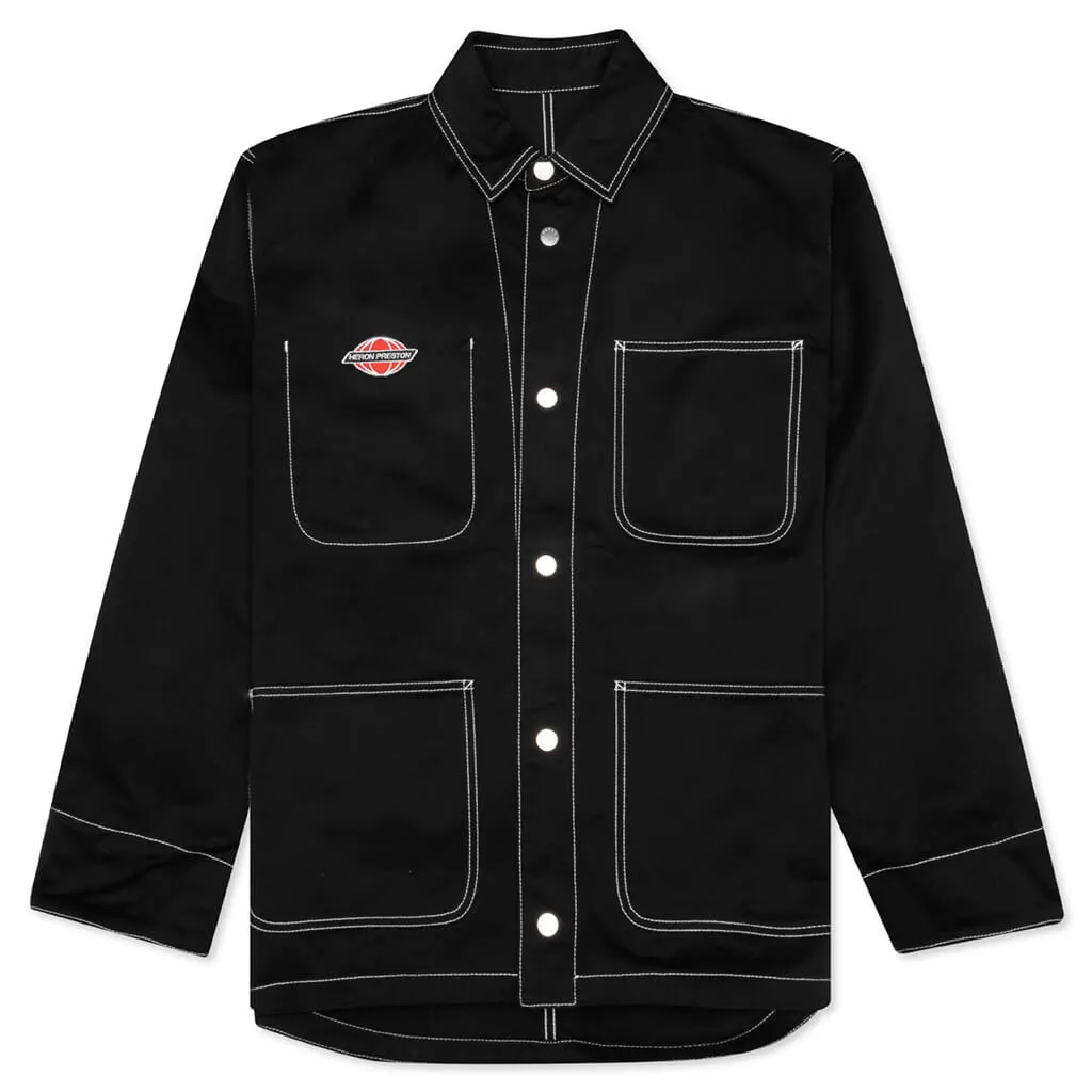 White Stitch Ghost Pocket Jacket - Black