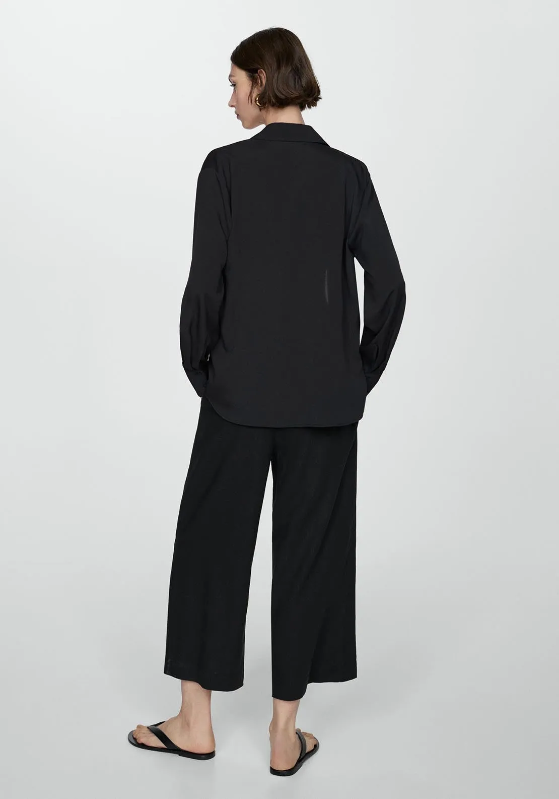 Wideleg linen trousers